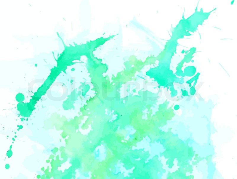 800x605 Spot Art Watercolor Green Texture On A White Background Stock