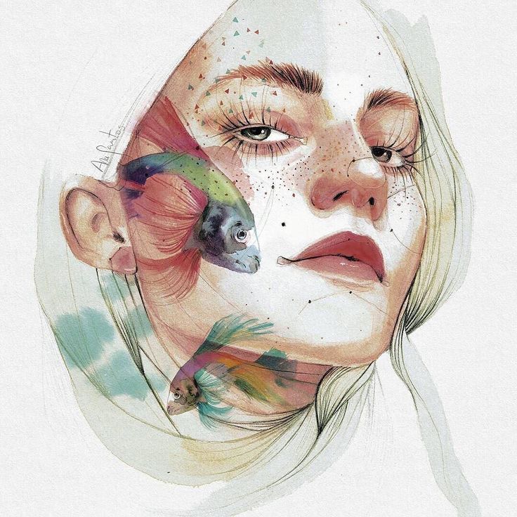 Watercolor Art Face