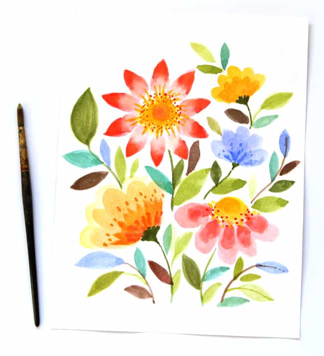 650x713 Paint Watercolor Flowers In 15 Minutes