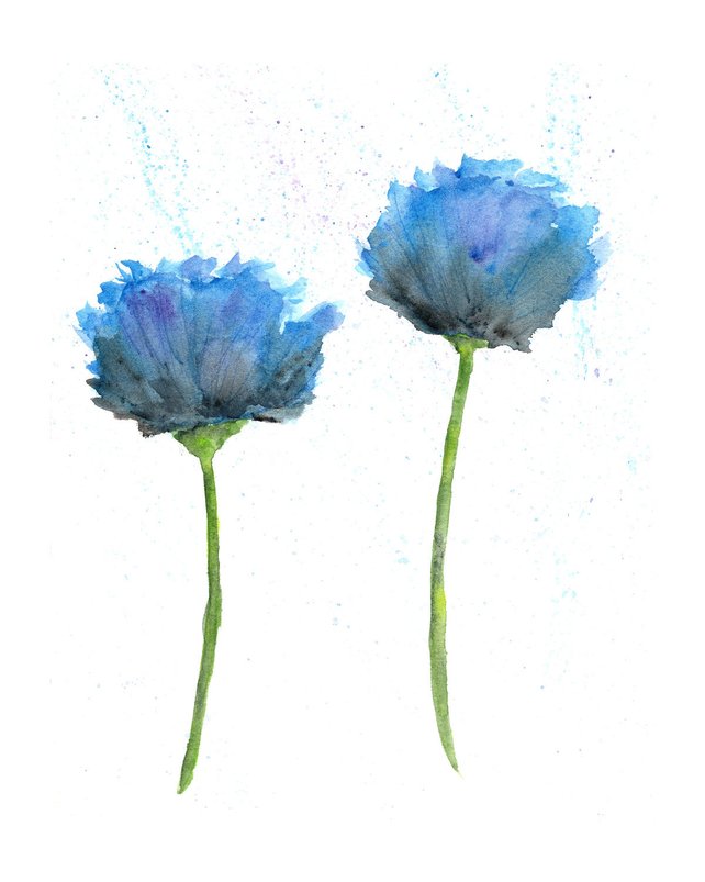 642x803 Watercolor Painting Watercolor Flowers Flower Art Flower Etsy