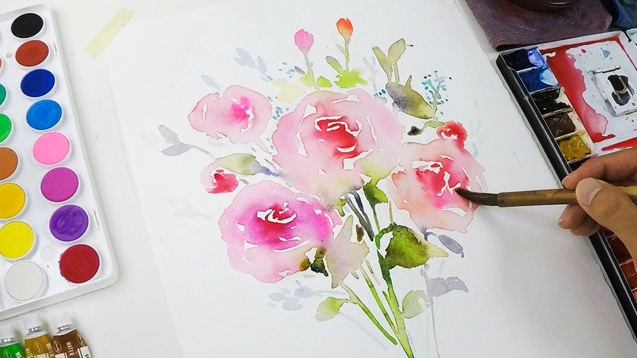 1280x720 Diy Watercolor Invitation Painting Flowers