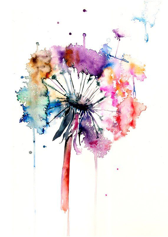 570x806 25 Unique Dandelion Art Ideas Watercolor Art