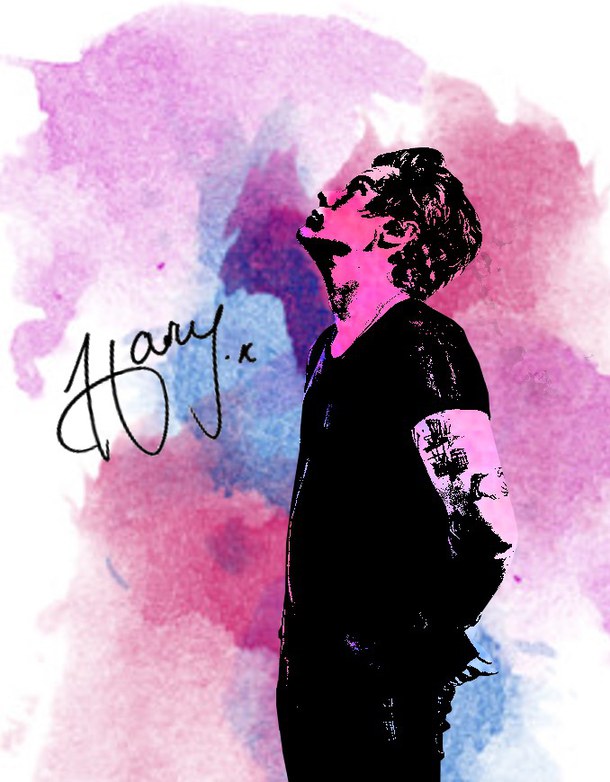610x782 Fan Art, Watercolor, Harry Styles, Direction