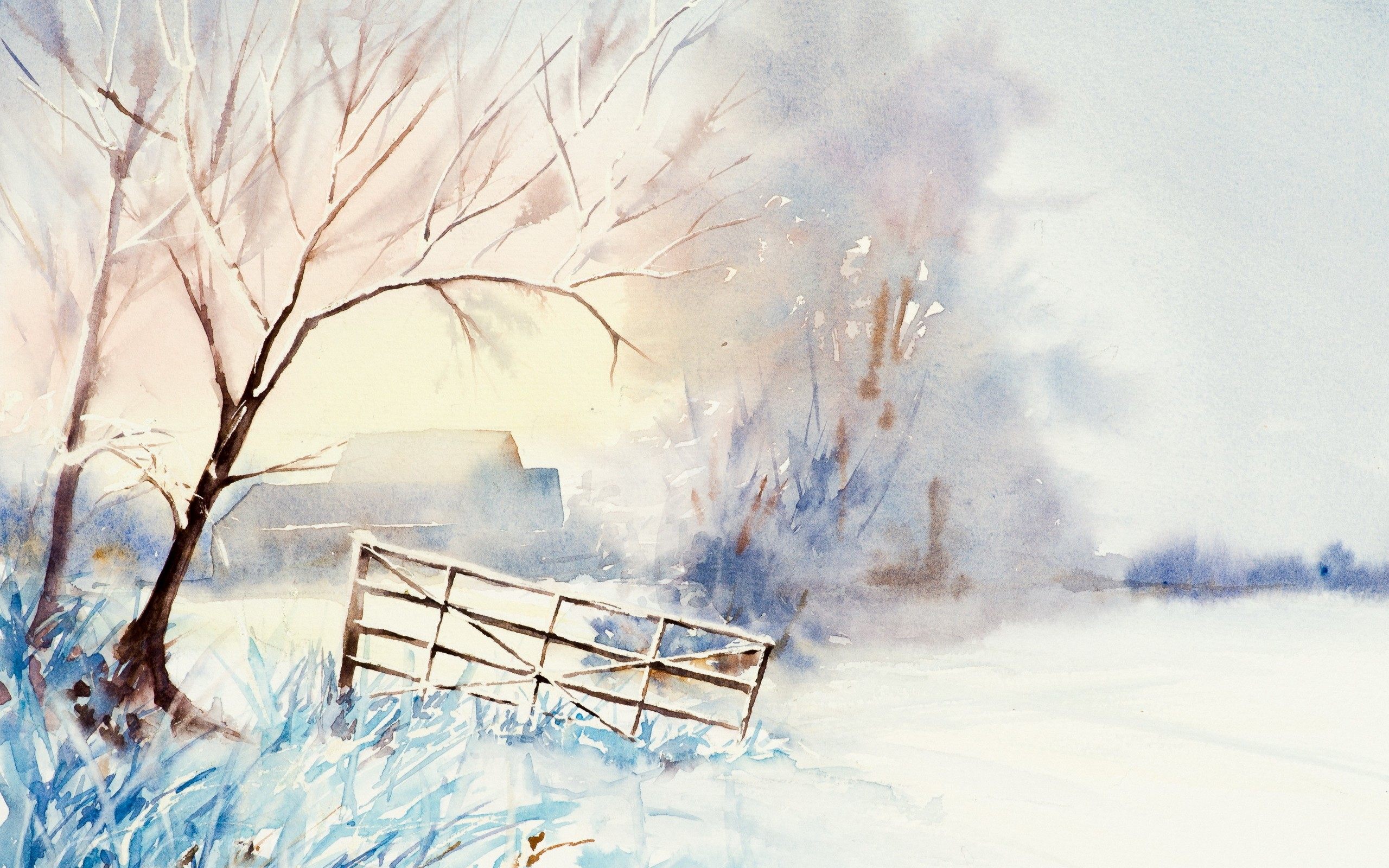 2560x1600 Scenery Painting Watercolor Wallpaper Png Transparent Best Stock