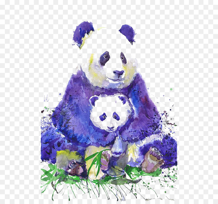 900x840 Giant Panda T Shirt Watercolor Painting Artist Trading Cards