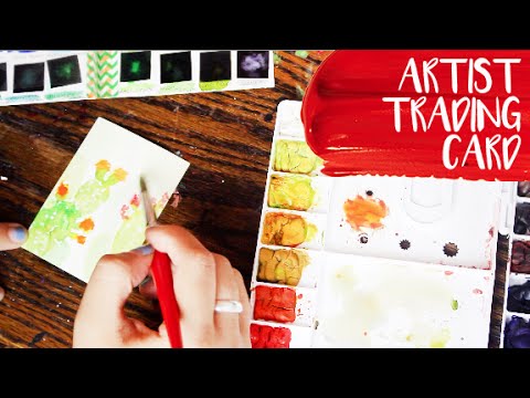 480x360 Watercolor Artist Trading Card Timelapse! Paige Poppe