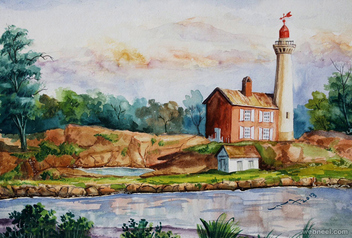 1200x810 Watercolor Paintings By Balakrishnan 4