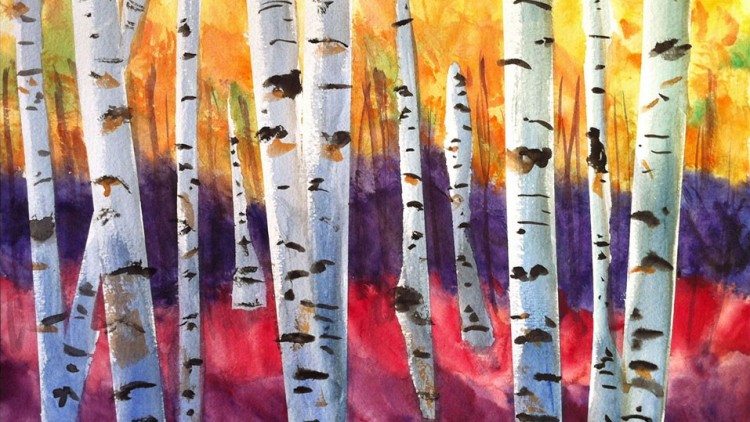 Watercolor Aspen Trees at GetDrawings | Free download