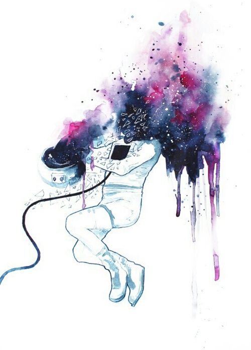 500x696 Imagen De Art, Astronaut, And Galaxy Cosmonautas Y Astronautas