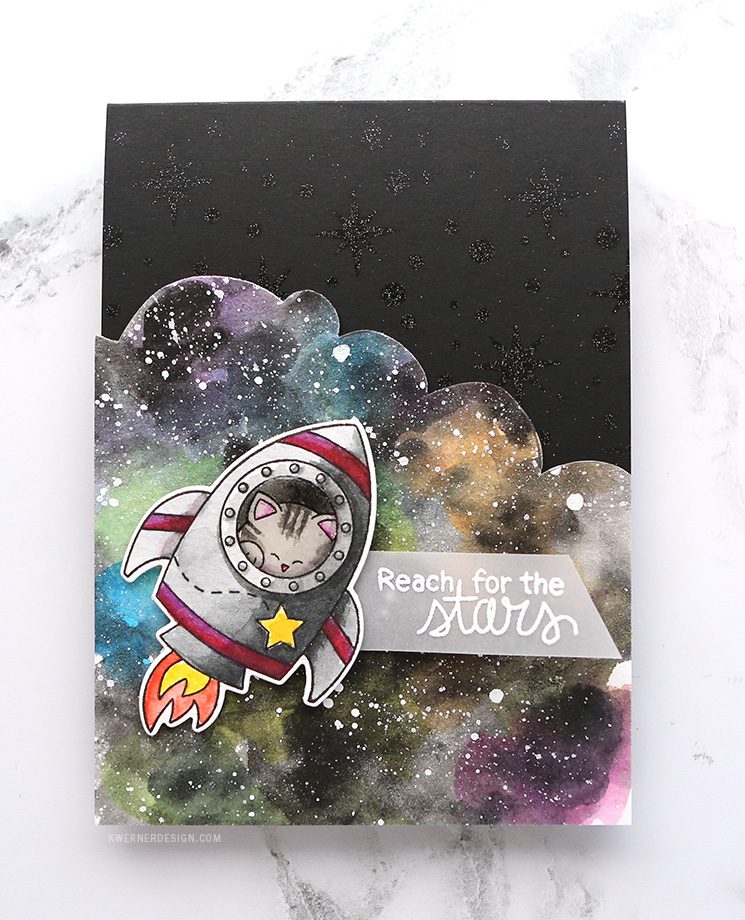 745x920 A Watercolor Galaxy, An Astronaut Cat, Amp Glittery Stars