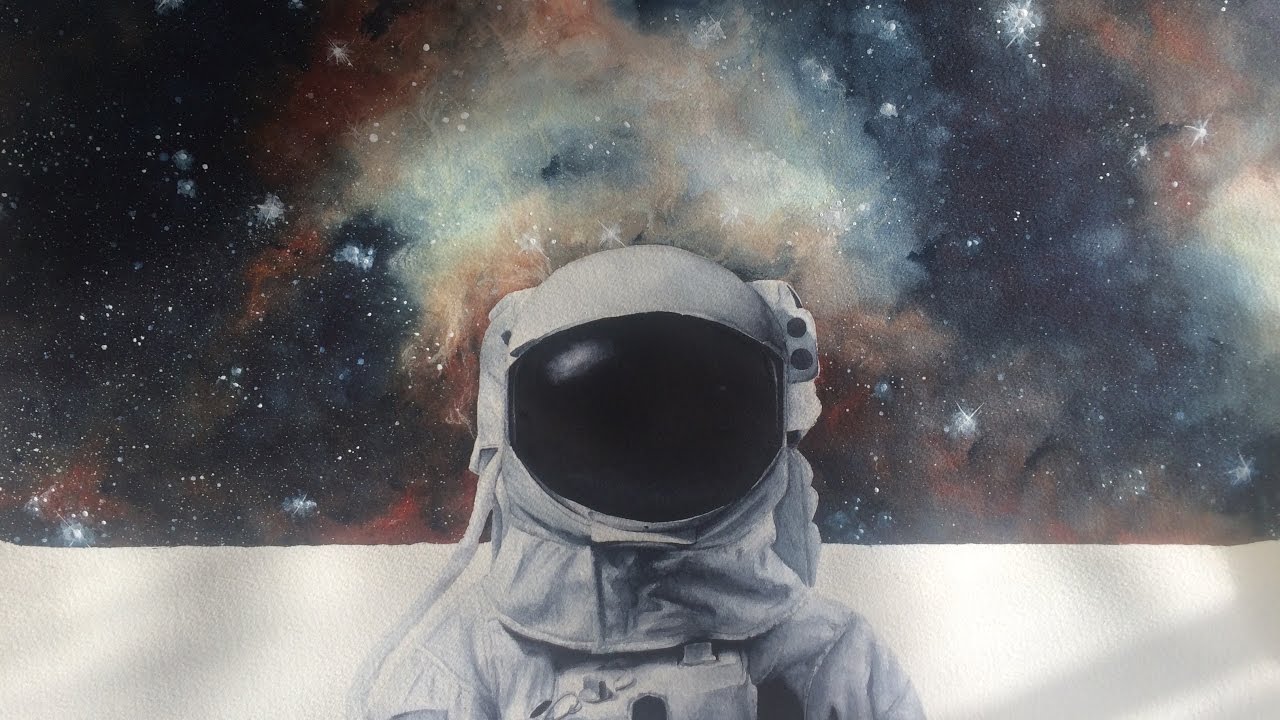 1280x720 Watercolor Astronaut Speedpaint