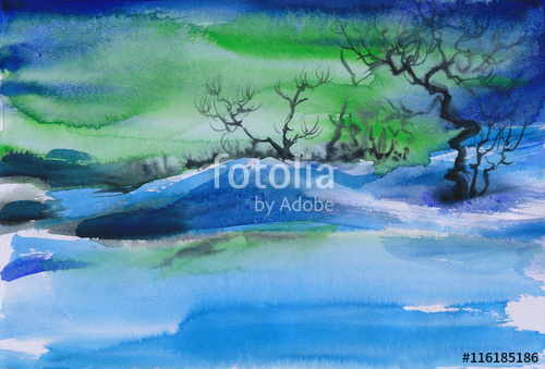 500x339 Beautiful Aurora Winter Landscape With Frosted Trees And Snowy