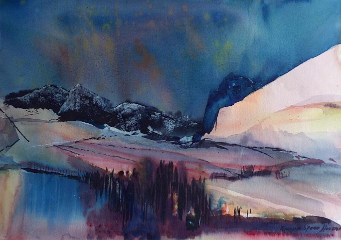 684x481 Thelma Speed Houston Aurora Borealis California Style Watercolor