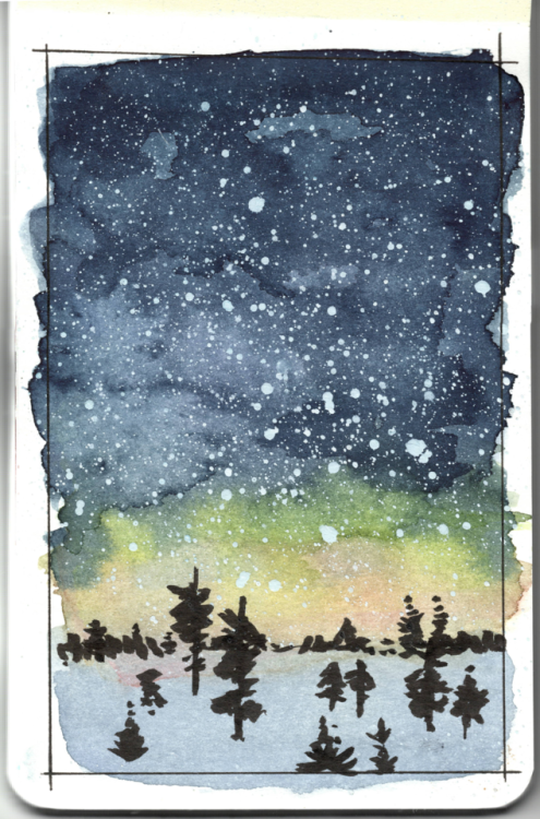 495x750 Aurora Borealis Watercolor Tumblr