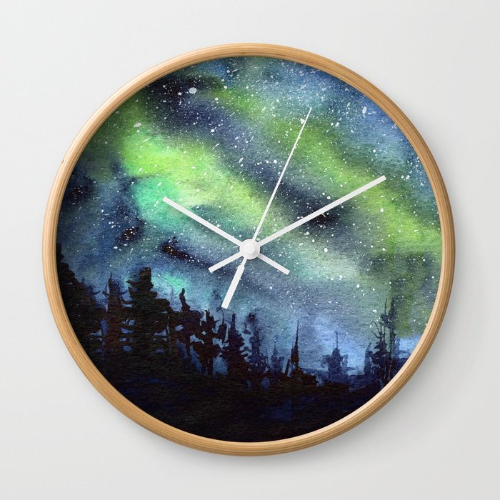 700x700 Galaxy Nebula Watercolor Northern Lights Aurora Borealis Wall