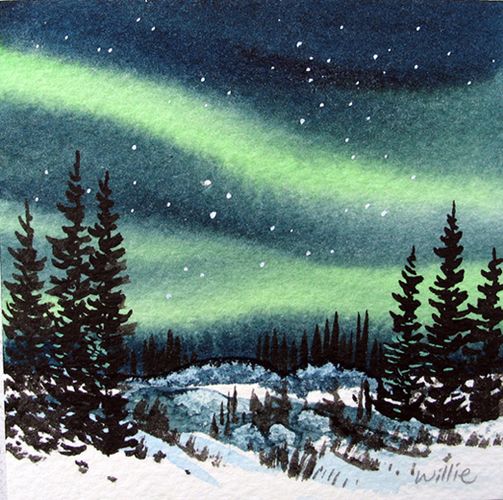 503x500 Image Result For Aurora Borealis Watercolor Watercolor