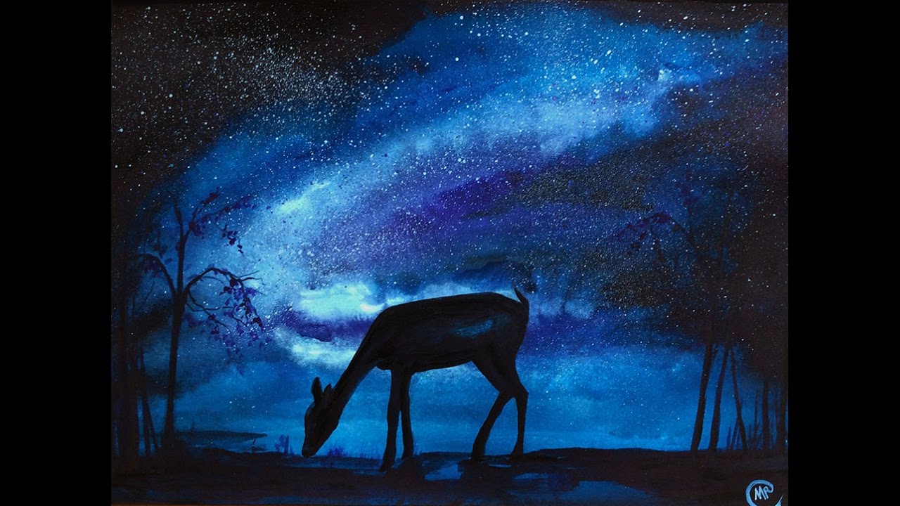 1280x720 Watercolor Northern Lights Real Time Painting Demonstration