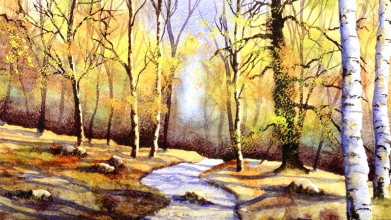 795x448 Watercolour Painting Autumn Woodland Watercolour Journey By