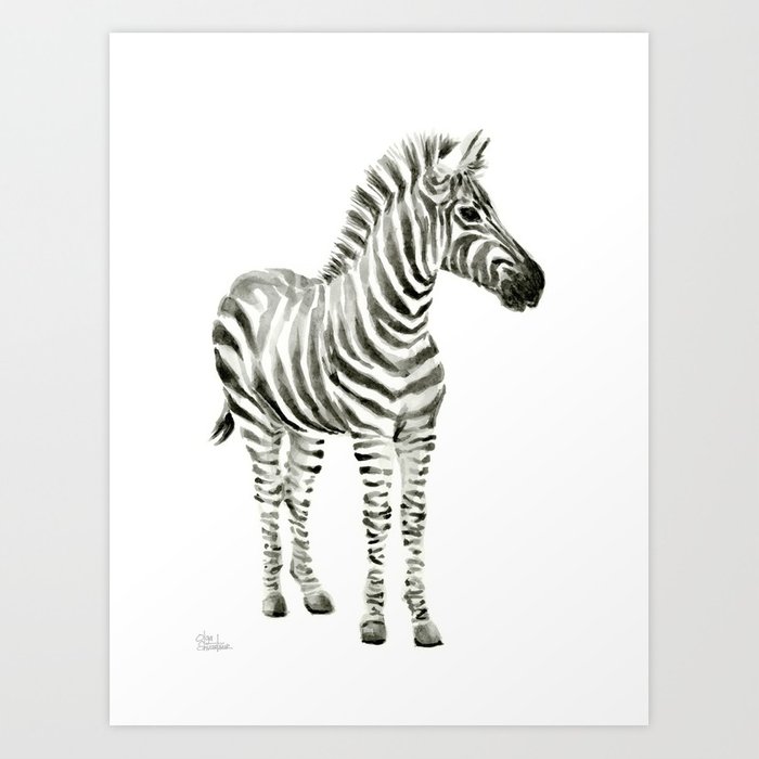 700x700 Zebra Watercolor Baby Animals Art Print By Olechka Society6