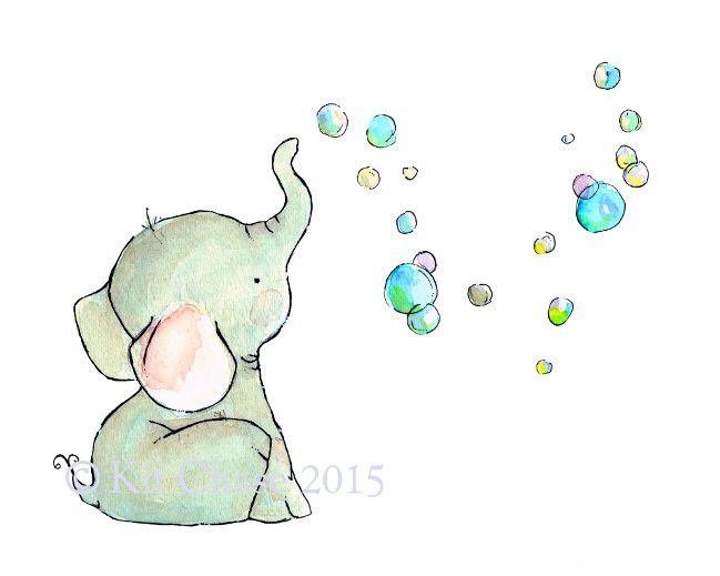 Watercolor Baby Elephant