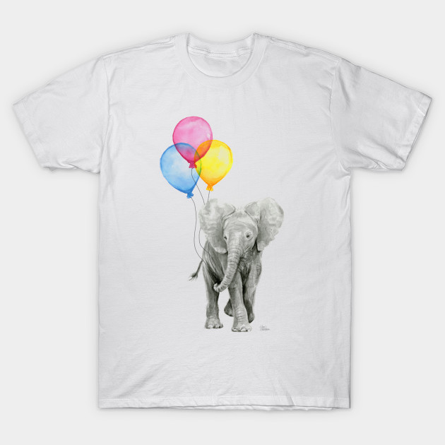 630x630 Baby Elephant Watercolor With Balloons