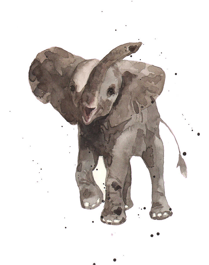 711x900 The Greeter Elephant Painting By Alison Fennell