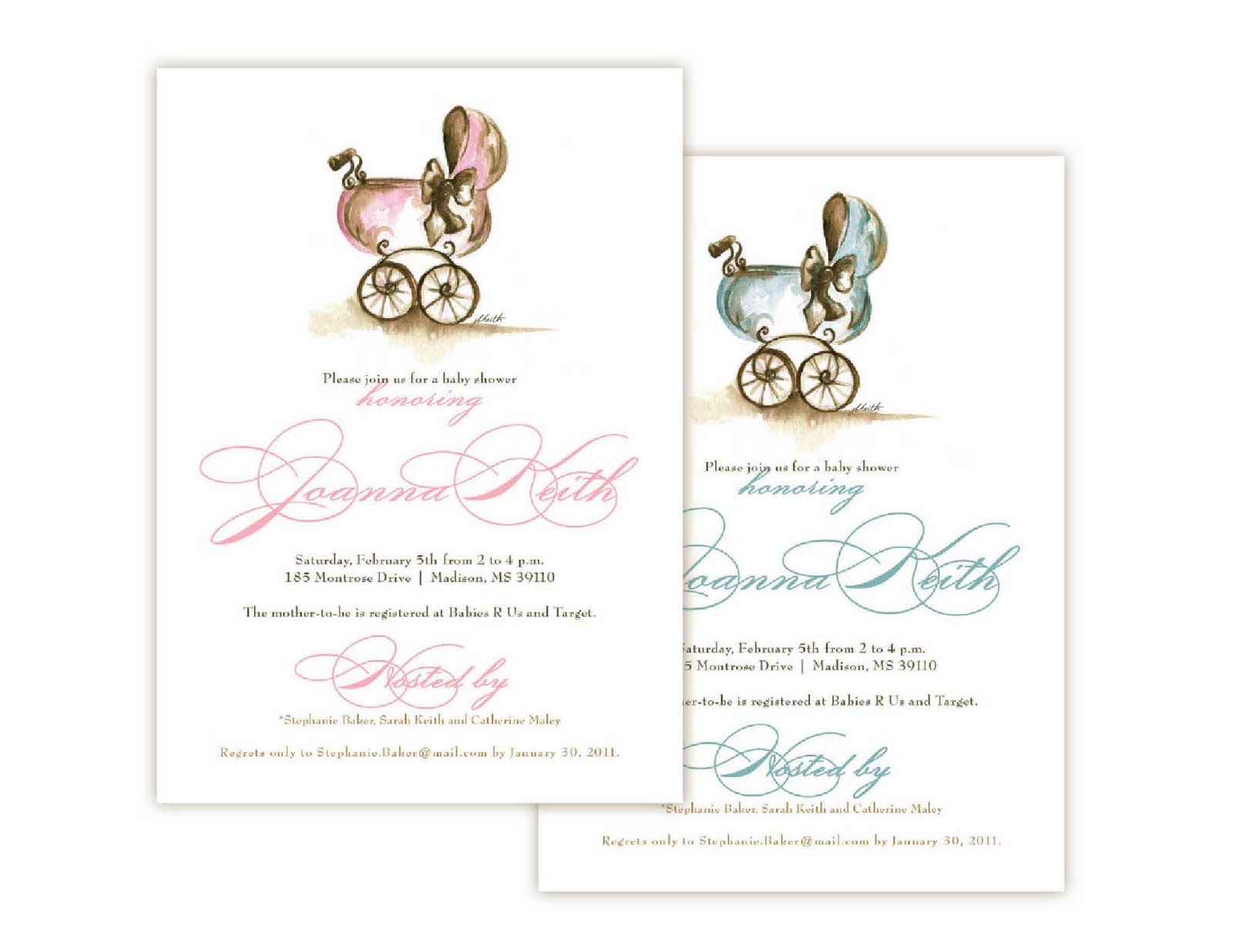 1600x1236 Unink Design Llc Watercolor Baby Shower Invites