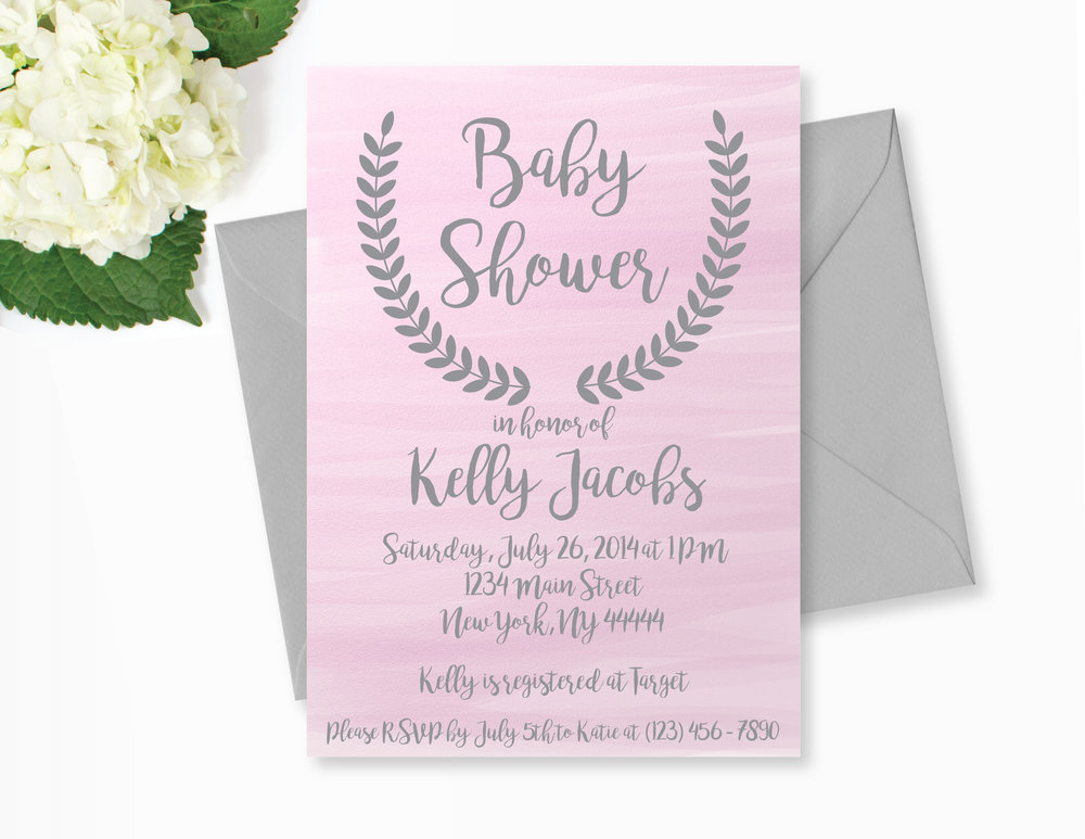 1000x773 Pink Watercolor Baby Shower Invitation Baby Shower Invitations Sos
