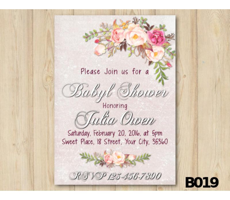 800x695 Printable Watercolor Baby Shower Invitation
