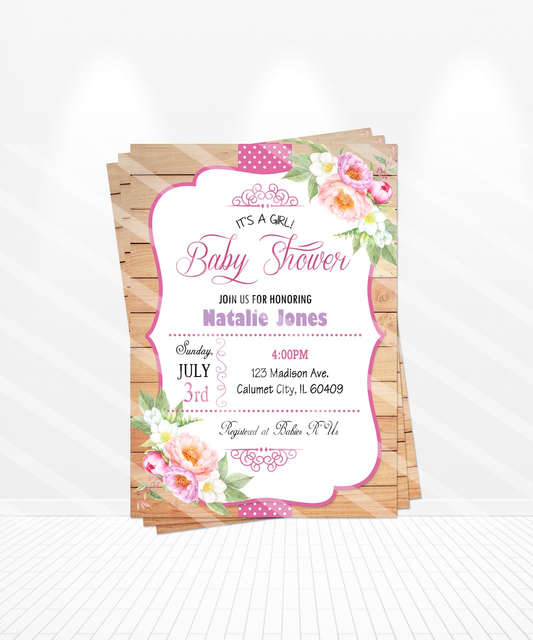 1067x1280 Watercolor Baby Shower Invitations