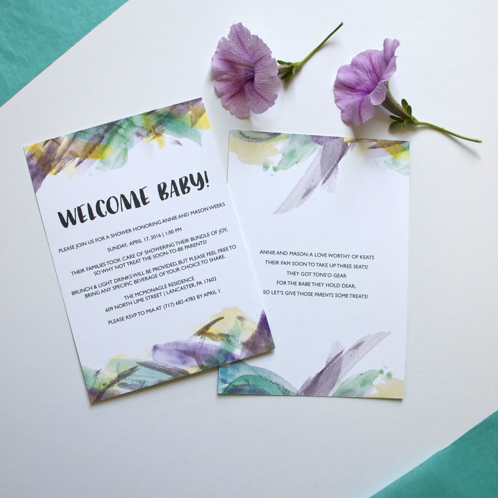 1000x1000 Watercolor Baby Shower Invitations Bon Graphic Design
