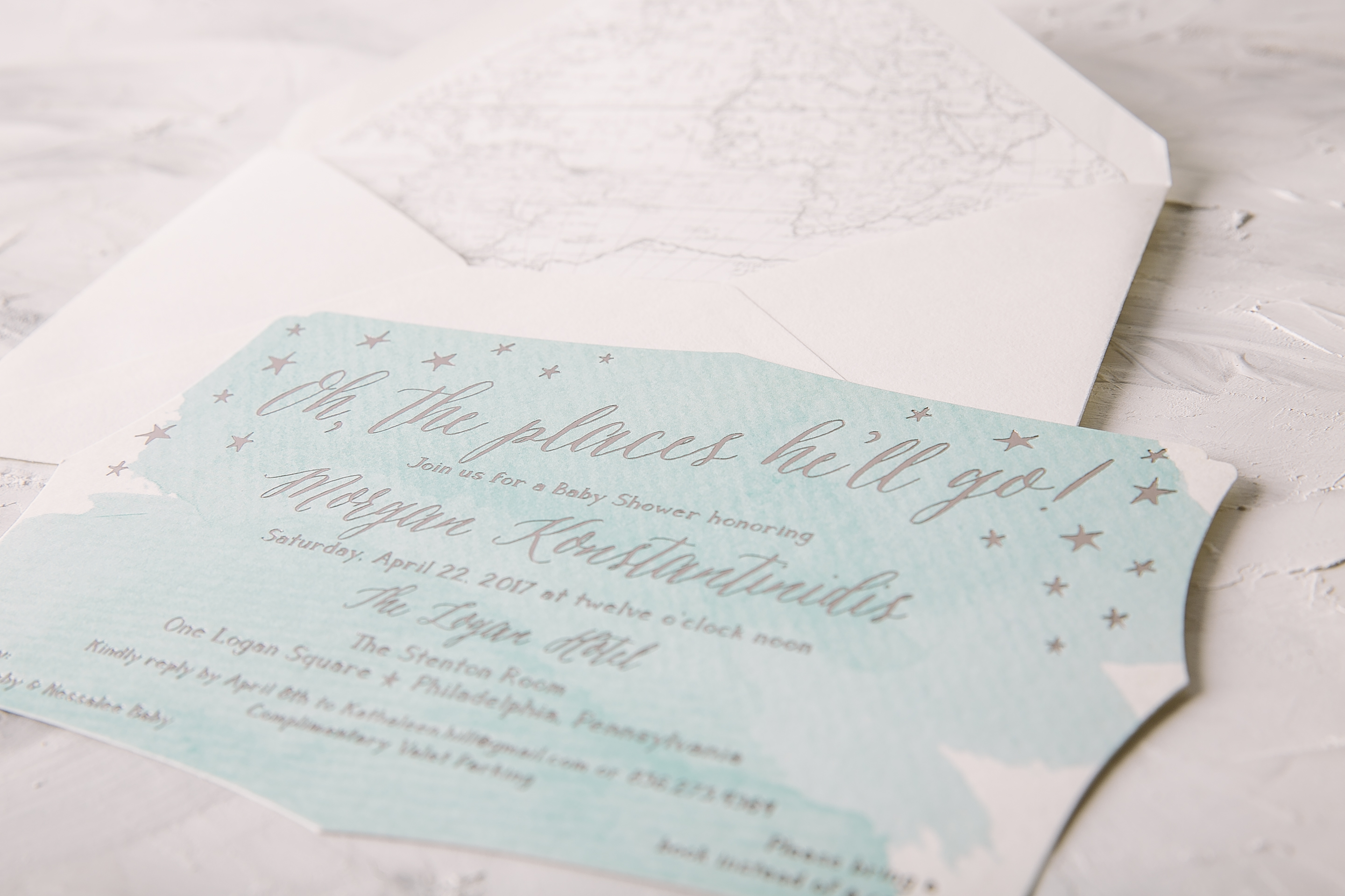 2880x1920 Watercolor Baby Shower Invitations With Platinum Foil Accents From