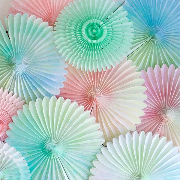 600x600 Picture Of Modern Diy Watercolor Fans For A Wedding Backdrop 2