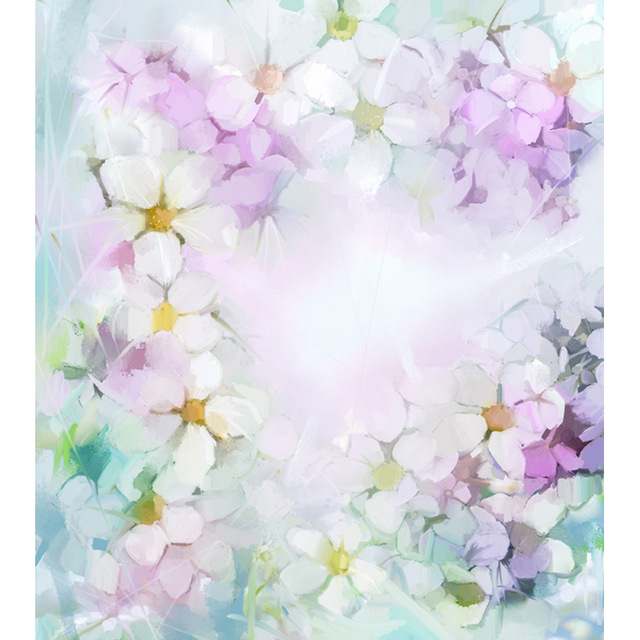 640x640 Watercolor Cherry Blossoms Backdrop Vinyl Cloth High Quality