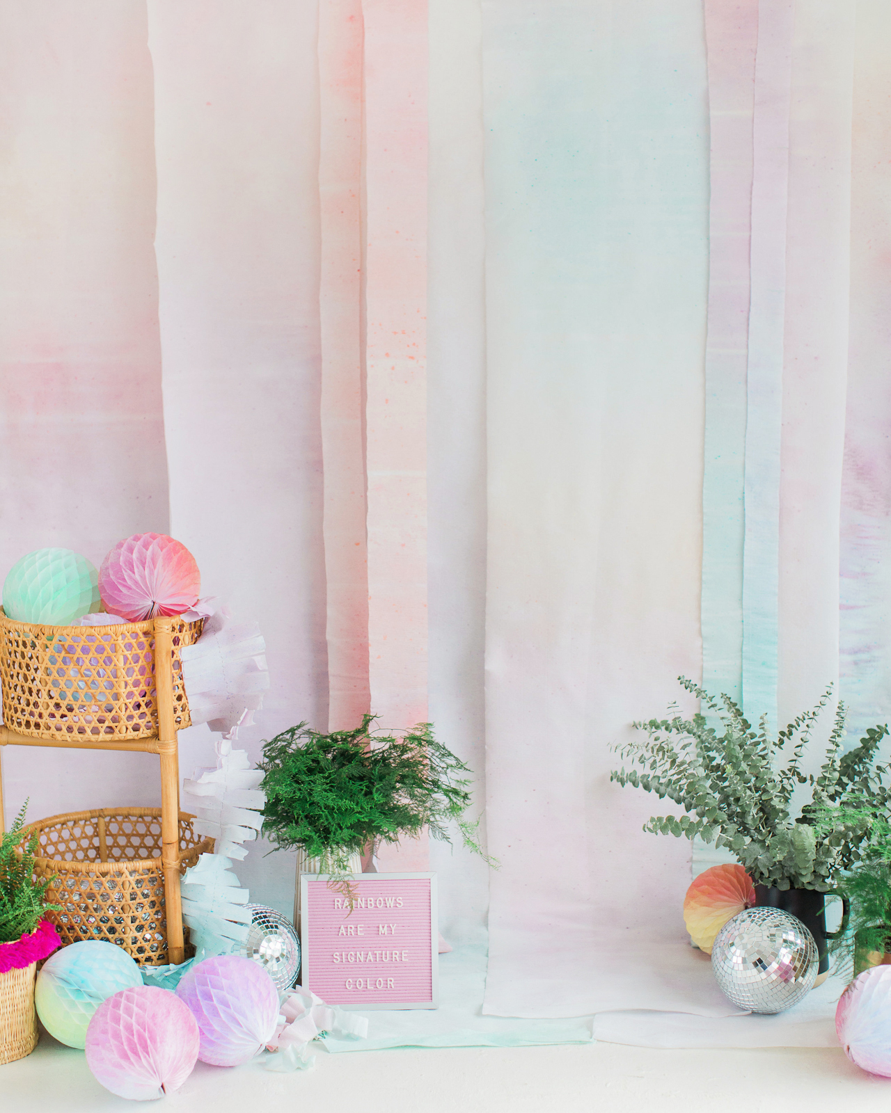 1280x1600 Diy Rainbow Watercolor Crepe Paper Backdrop