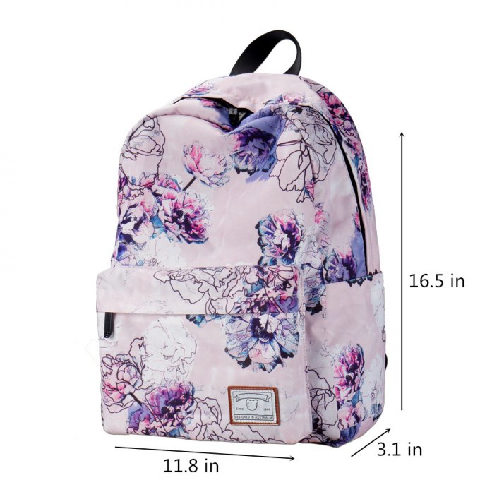 680x680 Watercolor Flower Backpack For Girls Pink Oxford School Bags