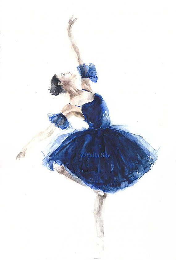 570x843 Original Watercolor Ballerina Ballet Watercolor By Yuliasheart