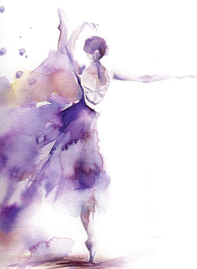 660x900 Purple Ballerina Ii Painting By Sophia Rodionov