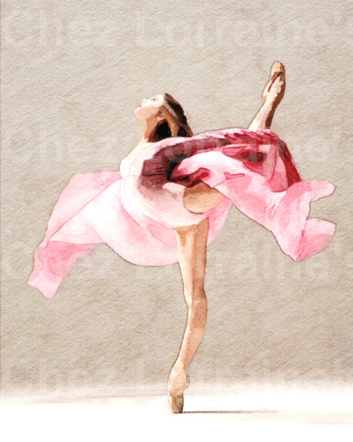 1200x1500 Swirling A Ballet Dance Watercolor Fine Art Print, Home Decor For