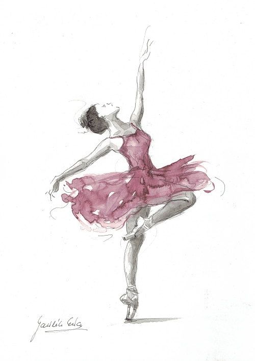 500x708 Wonderfully Fluid Watercolor Ballerina Art