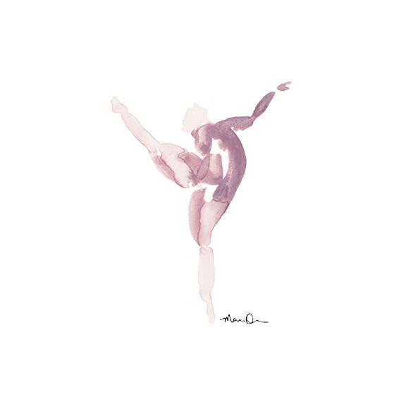 576x576 Ballerina Dancer Watercolor Ballet Art Print Mari Orr