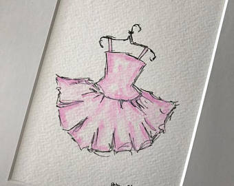 340x270 Prima Ballerina Pink Tutu Dress Watercolor Children Fashion Etsy