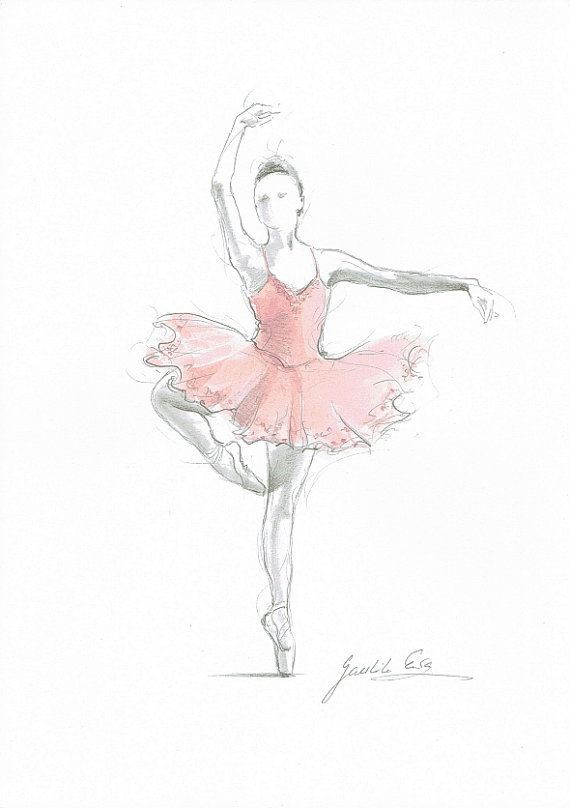 570x808 Set Of 2 Prints, Ballerina Art, Pink Ballerina, Watercolor Ballet