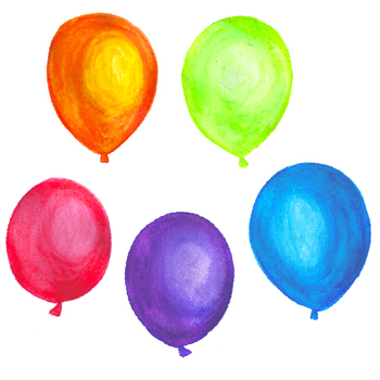 350x350 Handpainted Watercolor Birthday Balloons Clipart By Affordable