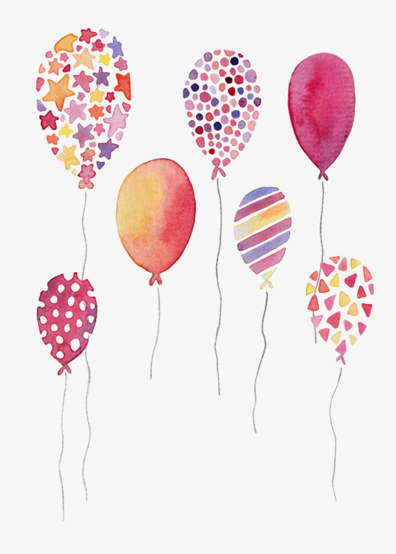 572x800 Watercolor Balloons, Watercolor Clipart, Hand Painted, Balloon Png