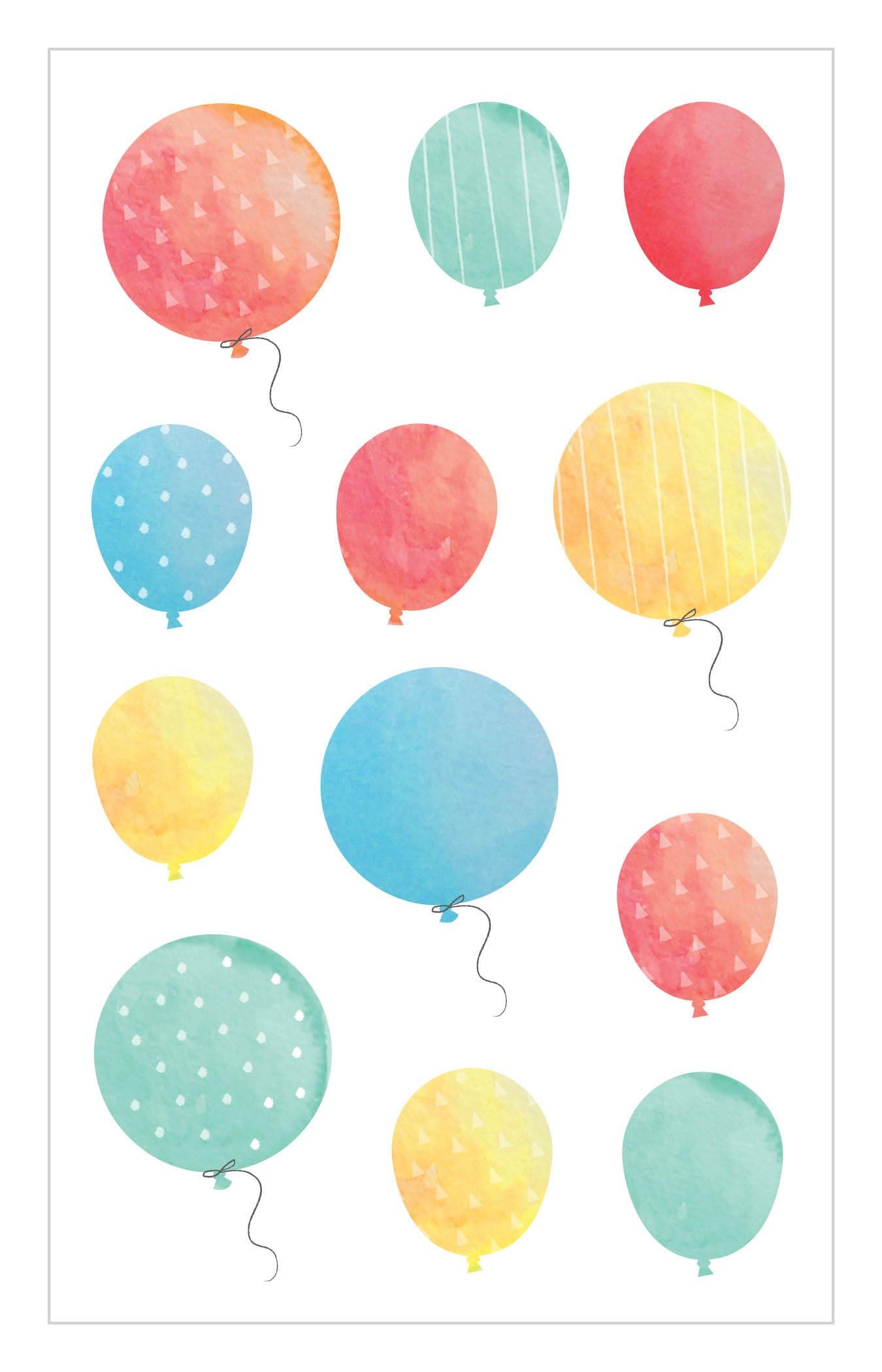 1350x2100 Watercolor Balloons Stickers