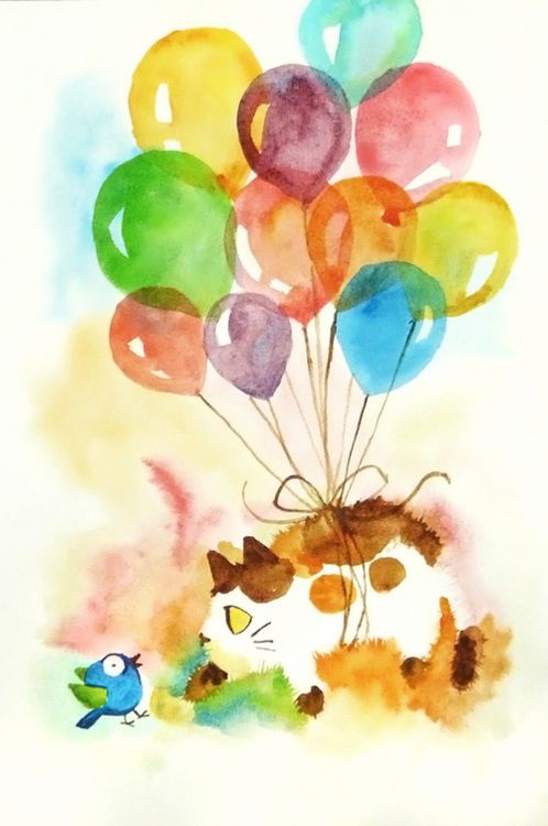 498x750 Watercolor Balloons Art Inspiration Watercolor