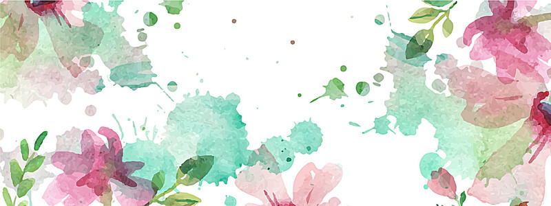 800x300 Small Fresh Watercolor Banner, Watercolor, Colorful, Watercolor