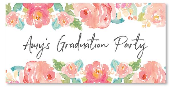 600x312 Blush Pink Floral Watercolor Custom Printed Floral Watercolor