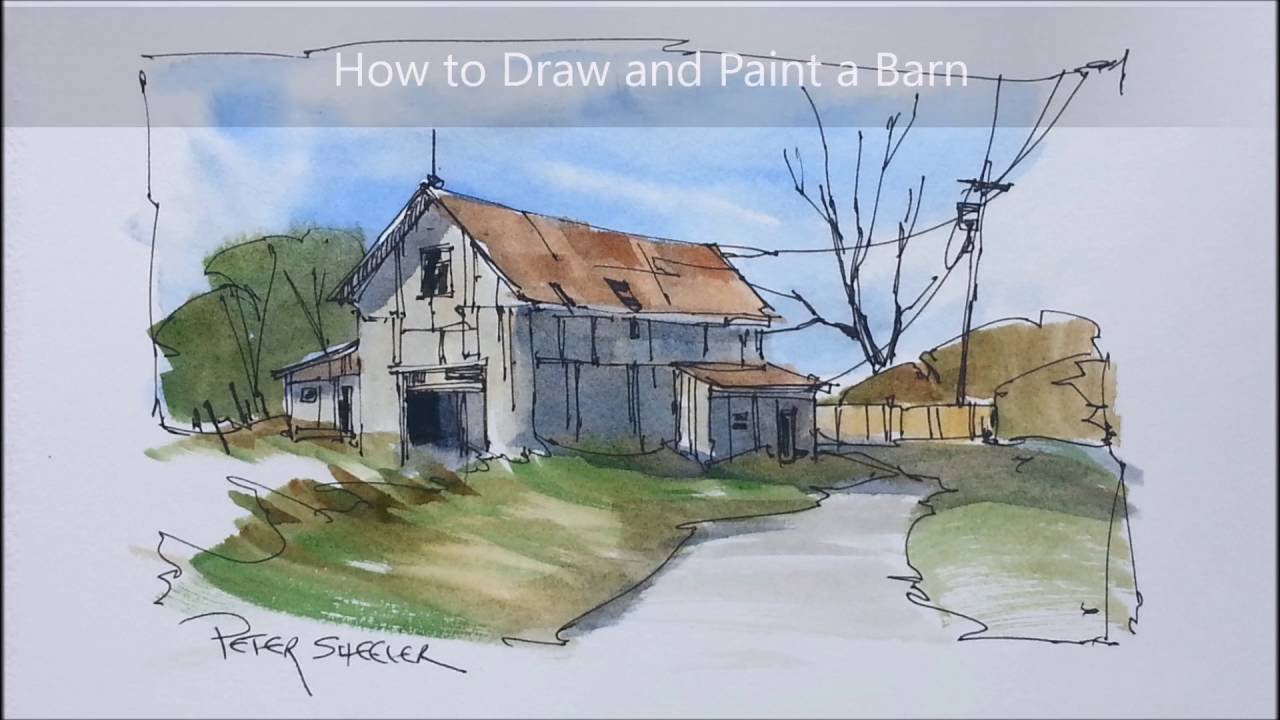 1280x720 A Quick And Easy Barn Painting In Pen And Wash Watercolour. Using